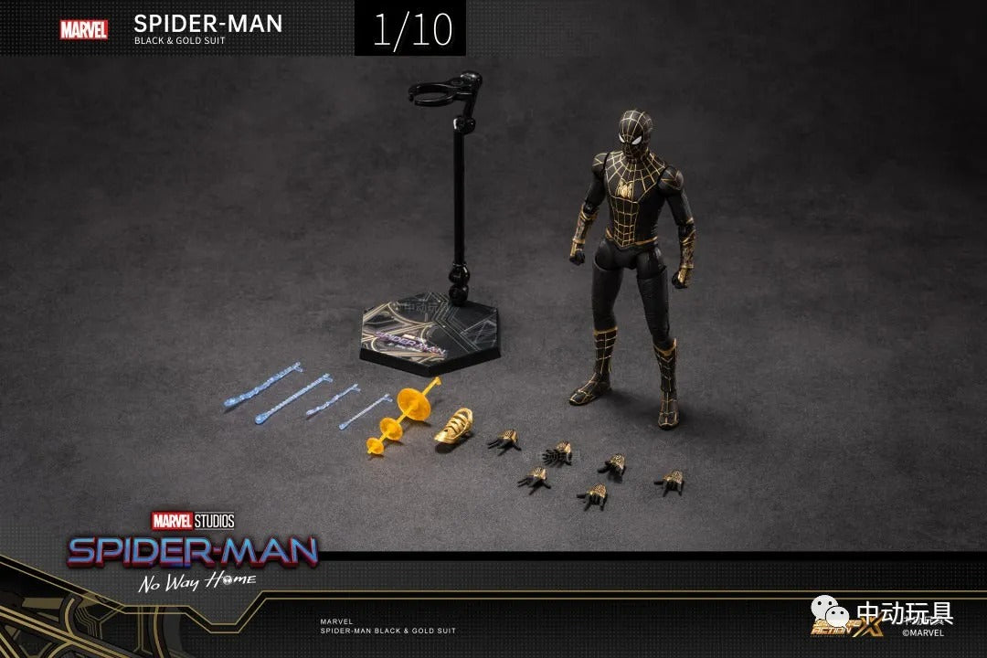 ZD Toys Marvel Avengers 1/10 Spiderman Black Gold Suit No Way Home Action Figure