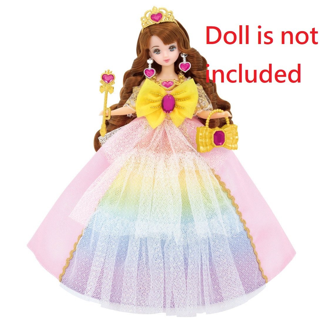 Takara Tomy Licca Rika Doll Clothes & Accessories Rainbow Princess Dress Set