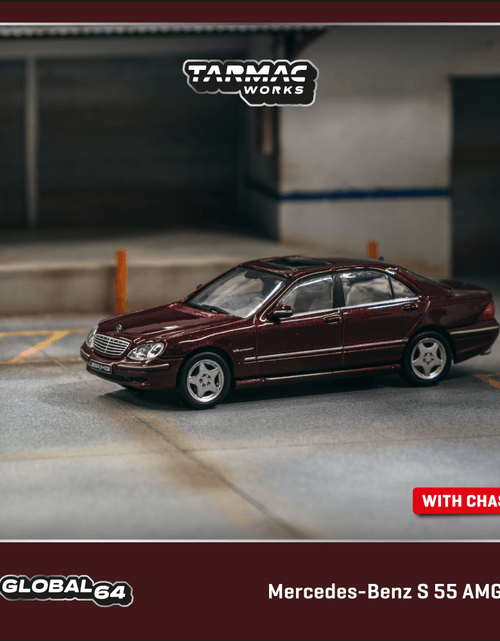 Load image into Gallery viewer, Tarmac Works 1/64 Mercedes-Benz S 55 AMG Bordeaux Red Metallic Model

