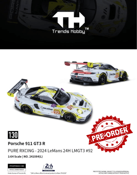 (Pre-order) Trends Hobby 1/64 Diecast Porsche 911 GT3 R- LeMans 24H 2024 #92