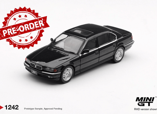 Load image into Gallery viewer, (Pre-order) Mini GT #1242 BMW 750IL Black Sapphire LHD Diecast Model Car
