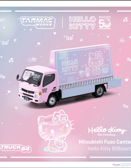 Tarmac Works 1/64 Mitsubishi Fuso Canter Hello Kitty Billboard Car