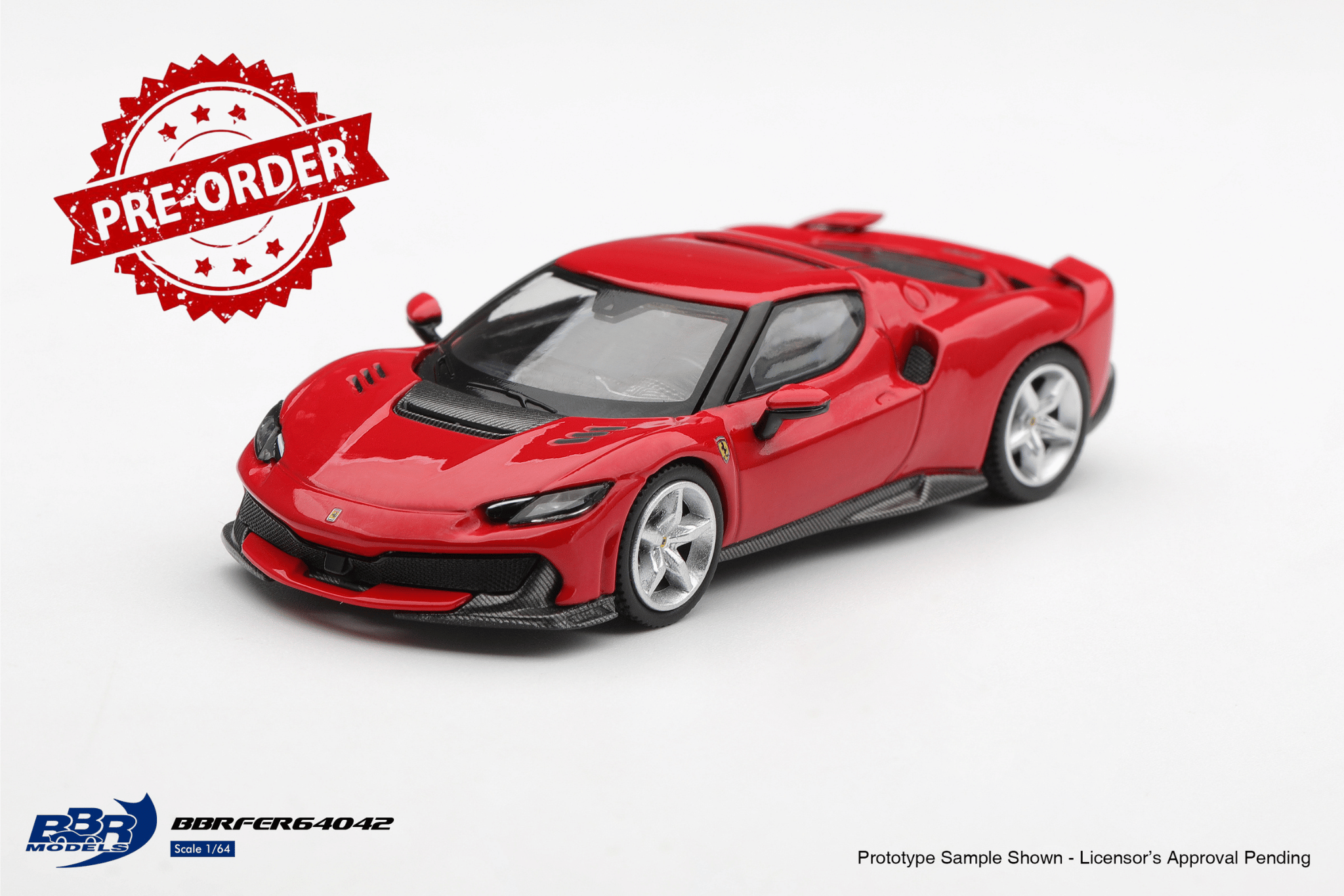 (Pre-order) BBR 1/64 Ferrari 296 Speciale Rosso Corsa (Red) Diecast Model Car