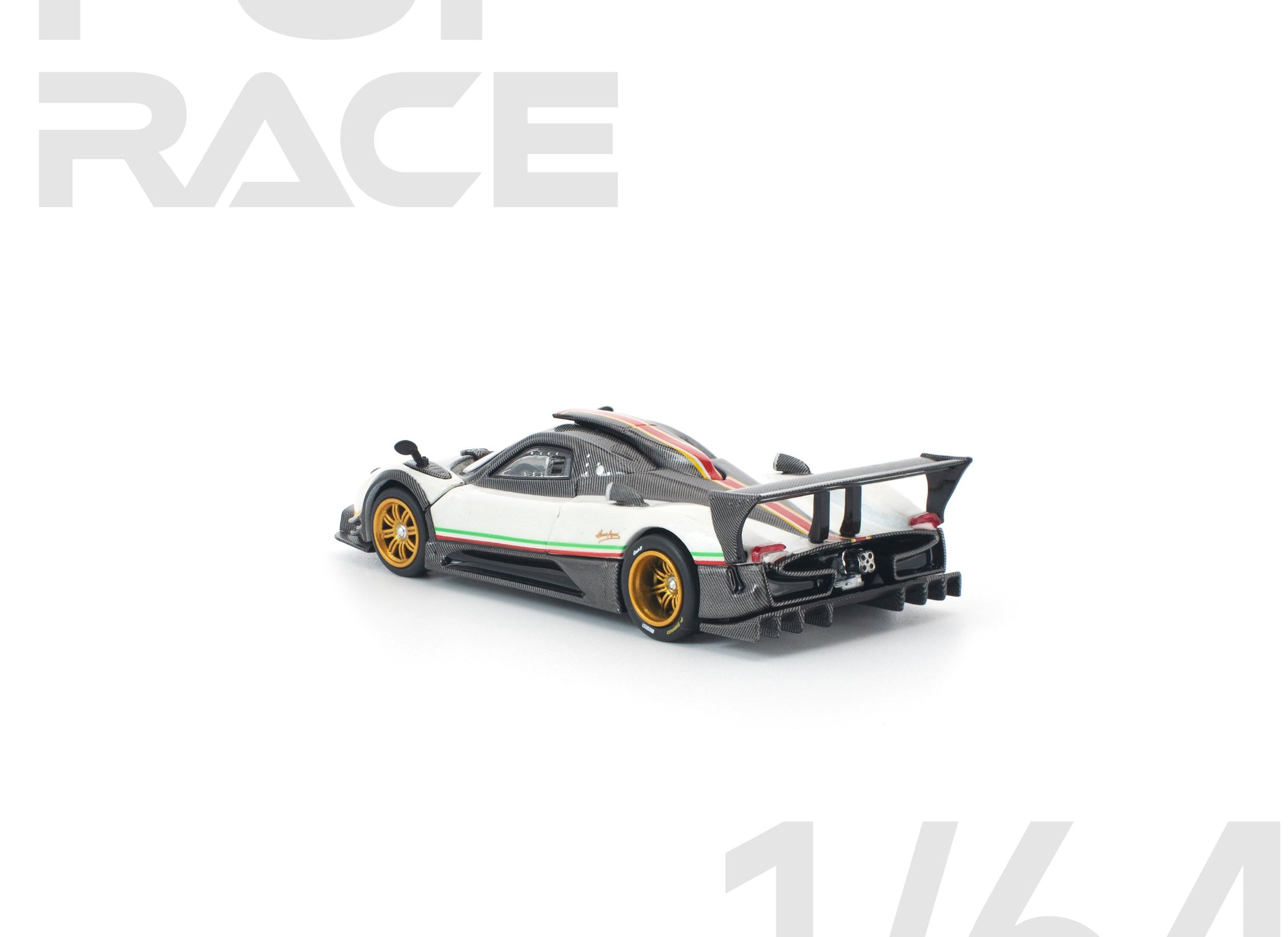(Pre-order) POP RACE 1/64 PAGANI ZONDA R WHITE Diecast Model Car