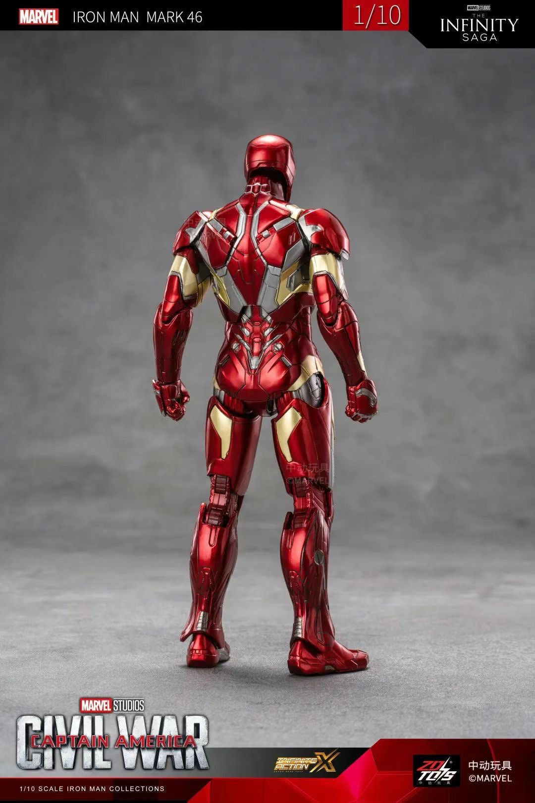ZD Toys Marvel Avengers 1/10 Iron Man MK46 Action Figure Set