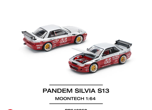 Load image into Gallery viewer, POP RACE 1/64 pandem silvia s13 - moontech red (new tooling) pr640258
