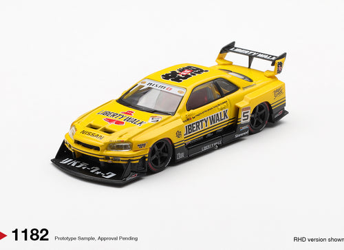 Load image into Gallery viewer, (Pre-order) MINI GT #1182 Nissan LB-ER34 Super Silhouette SKYLINE Sport Yellow
