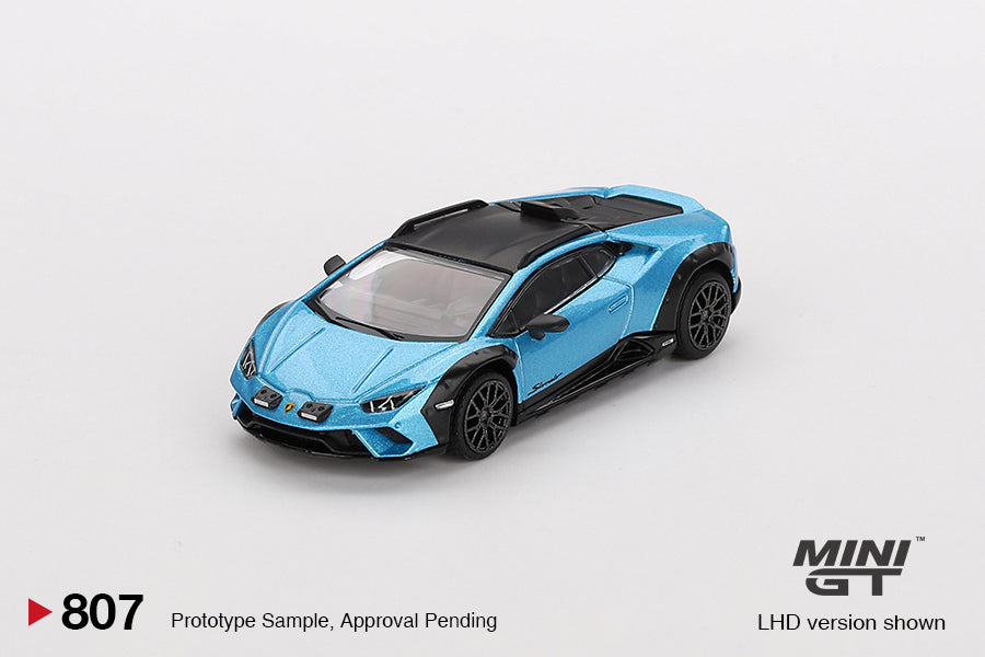 Mini GT #807 1/64 Lamborghini Huracán Sterrato Blu Aegir RHD Model