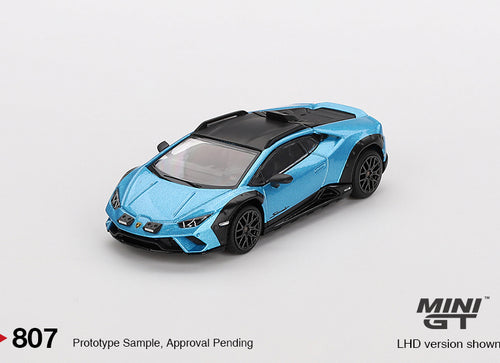Load image into Gallery viewer, Mini GT #807 1/64 Lamborghini Huracán Sterrato Blu Aegir LHD Model
