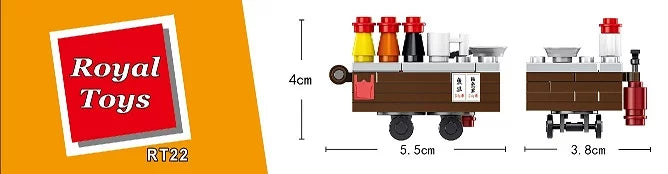 Royal Toys Building Blocks City Story Bricks RT22: Fish Ball Hawker (69 Pcs/Pzs)