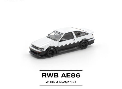 Load image into Gallery viewer, (Pre-order) POP RACE 1/64 RWB AE86 WHITE BLACK Diecast Model Car #PR640496
