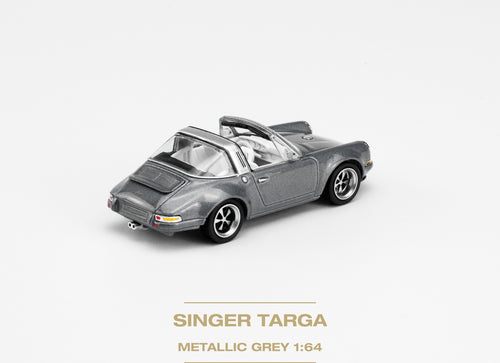 Load image into Gallery viewer, POPRACE 1/64 SINGER TARGA METALLIC GREY Diecaset Model Car
