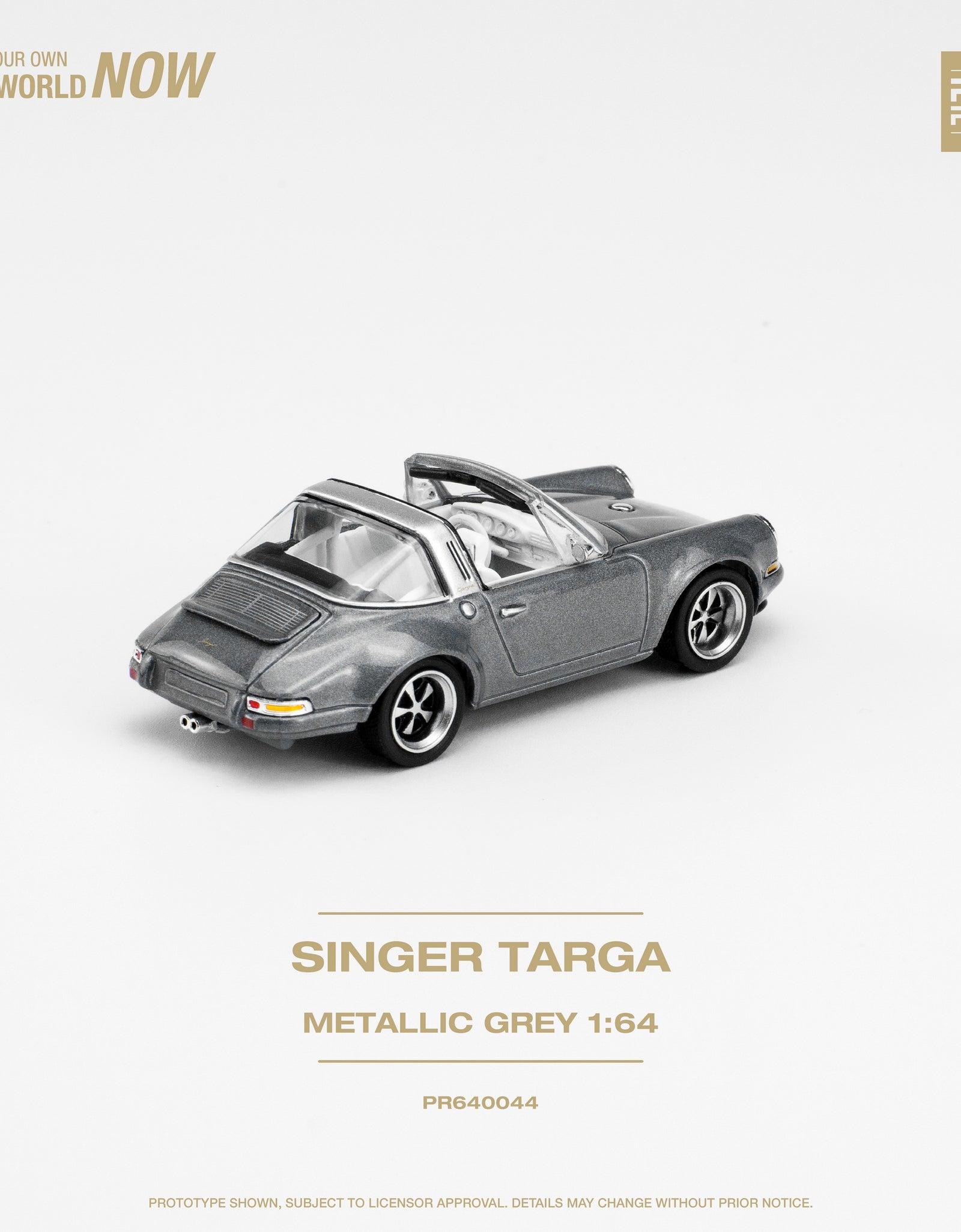 POPRACE 1/64 SINGER TARGA METALLIC GREY Diecaset Model Car