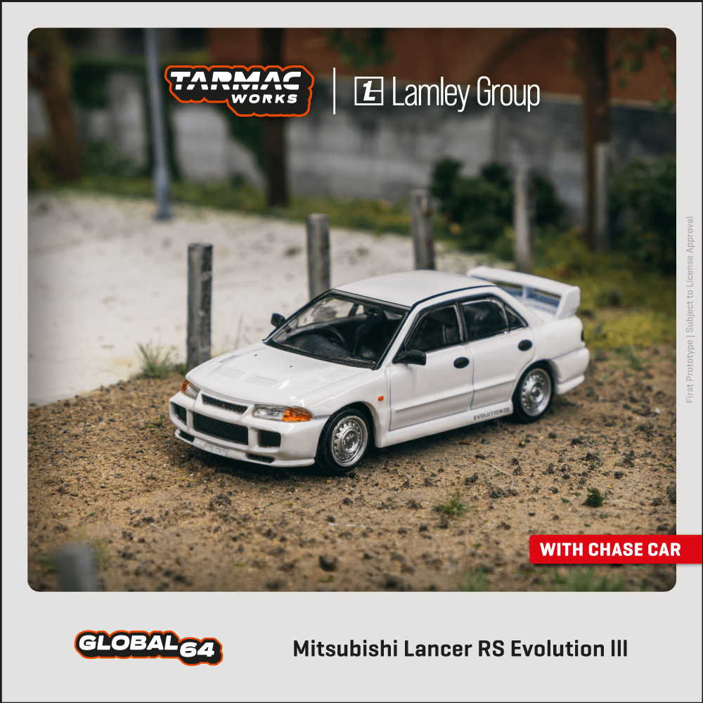 Tarmac Works 1/64 Mitsubishi Lancer RS Evolution III White Lamley Ed