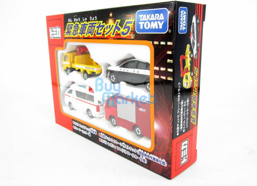 Load image into Gallery viewer, Takara Tomy Tomica Gift Emergency Vehicle Set 5 4X 7CM Diecast Toy Car Japan
