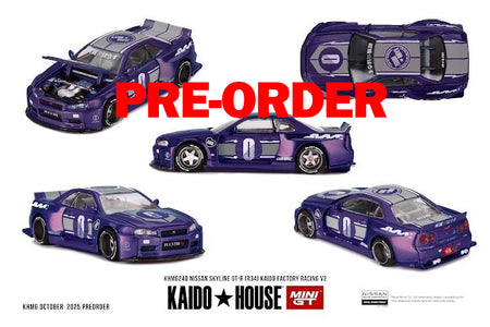 (Pre-order) Kaido House X Mini GT Nissan Skyline GT-R (R34) RACING FACTOY V2