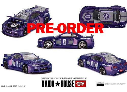 Load image into Gallery viewer, (Pre-order) Kaido House X Mini GT Nissan Skyline GT-R (R34) RACING FACTOY V2
