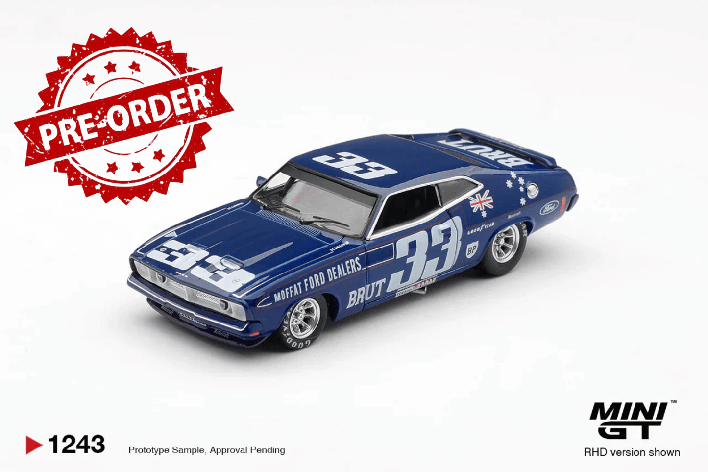 (Pre-order) Mini GT #1243 Ford XB Falcon GT #33 1974 Bathurst 1000 Australia Ex.