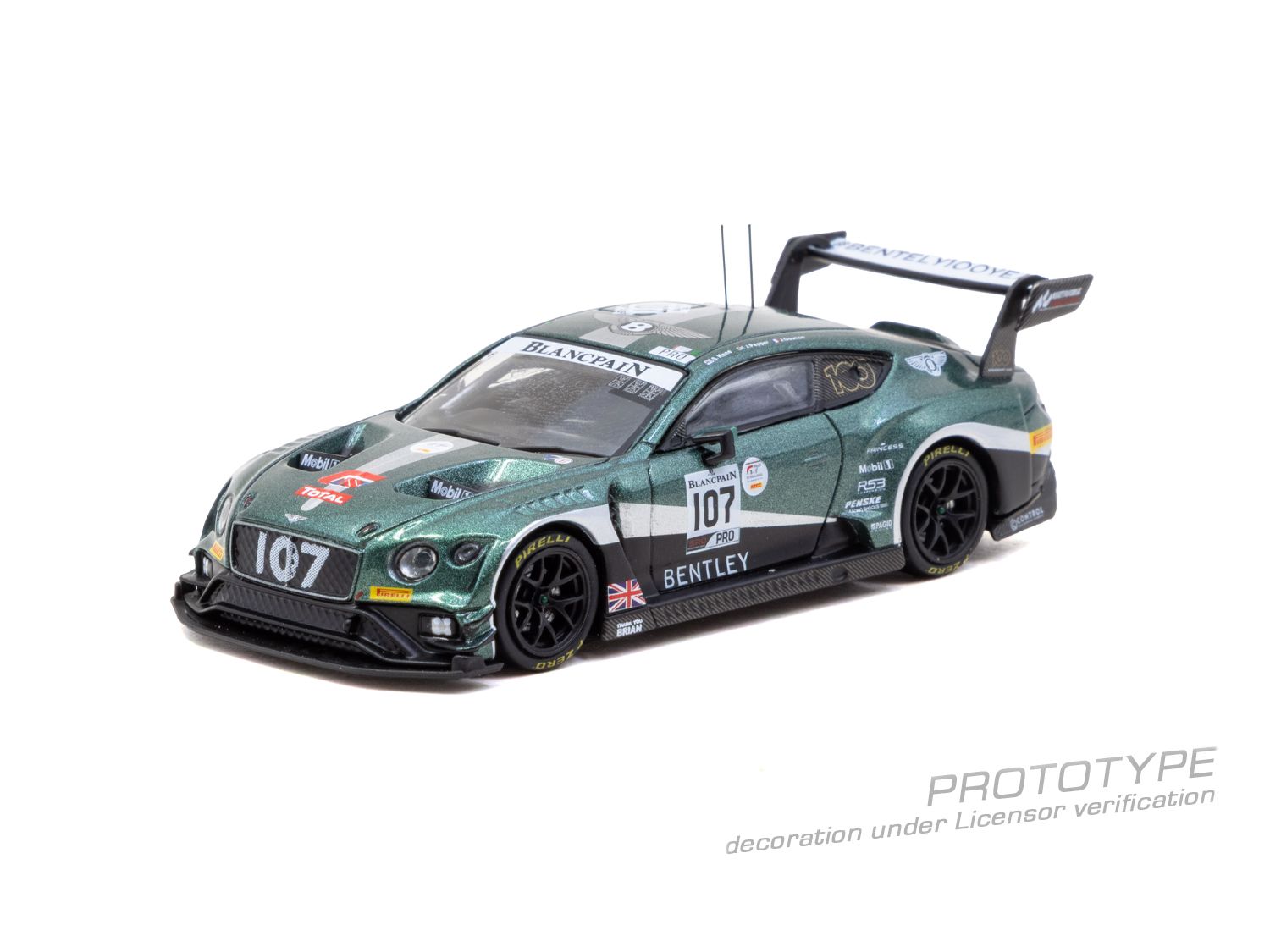 (Pre-order) Tarmac Works 1/64 Bentley Continental GT3 24 Hours of Spa 2019