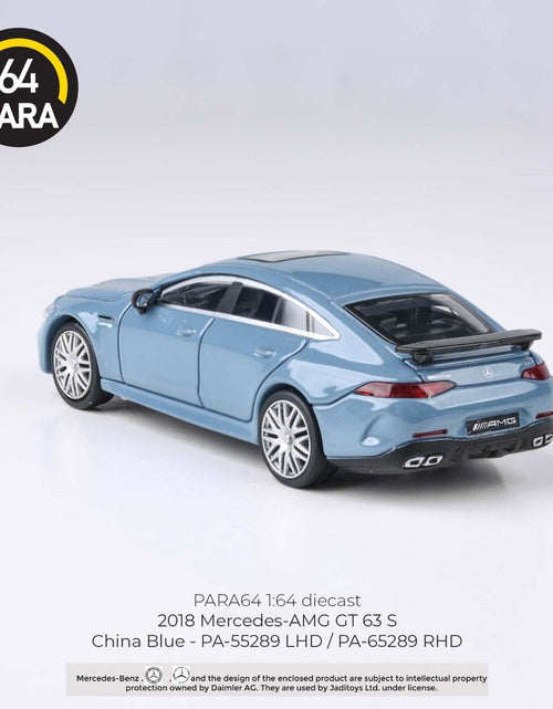 Load image into Gallery viewer, PARA64 1/64 Mercedes-AMG GT 63 S China Blue RHD Diecast Model Car
