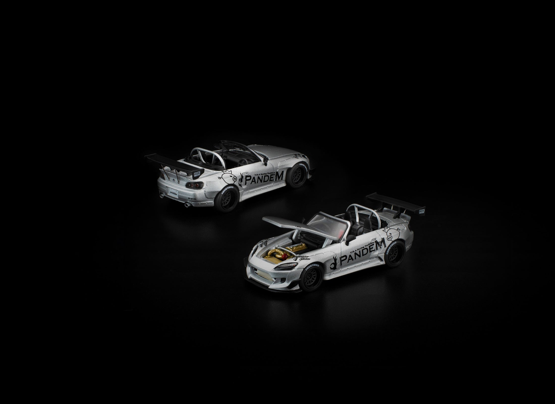 (Pre-order) POPRACE 1/64 PANDEM S2000 SILVER #PR640451 Diecast Model Car