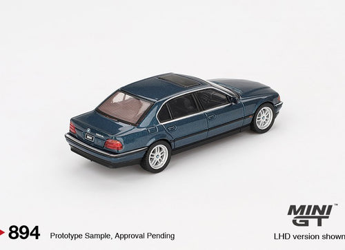 Load image into Gallery viewer, Mini GT #894 BMW 750IL Sorrento Blue Metallic LHD Diecast Model Car
