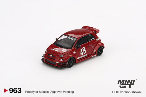 Load image into Gallery viewer, Mini GT #963 LB-WORKS x Abas Works ABARTH 595 Red RHD Model Car
