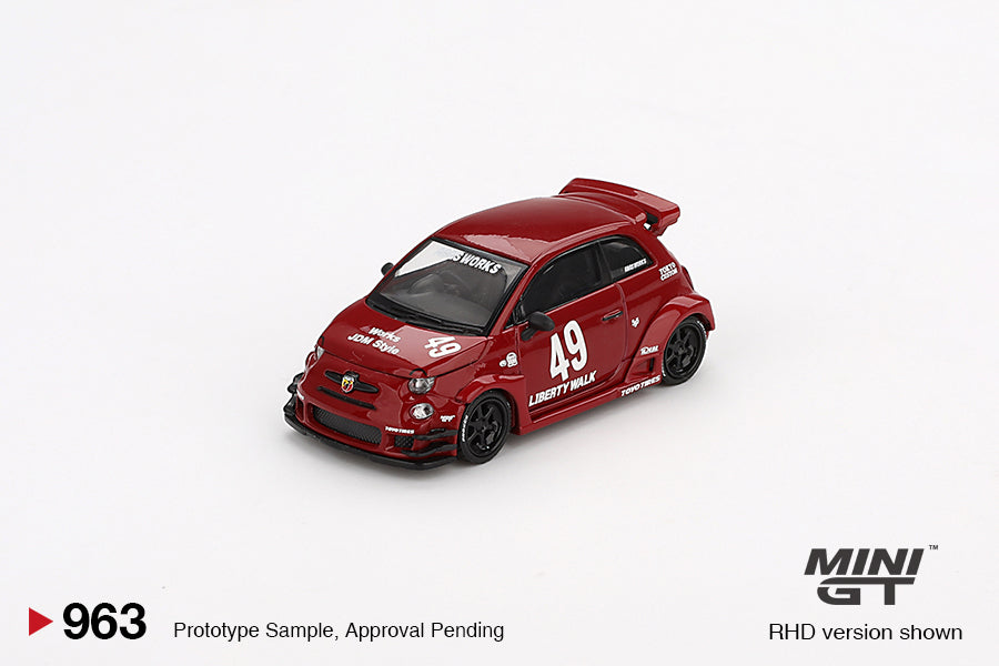 Mini GT #963 LB-WORKS x Abas Works ABARTH 595 Red RHD Model Car