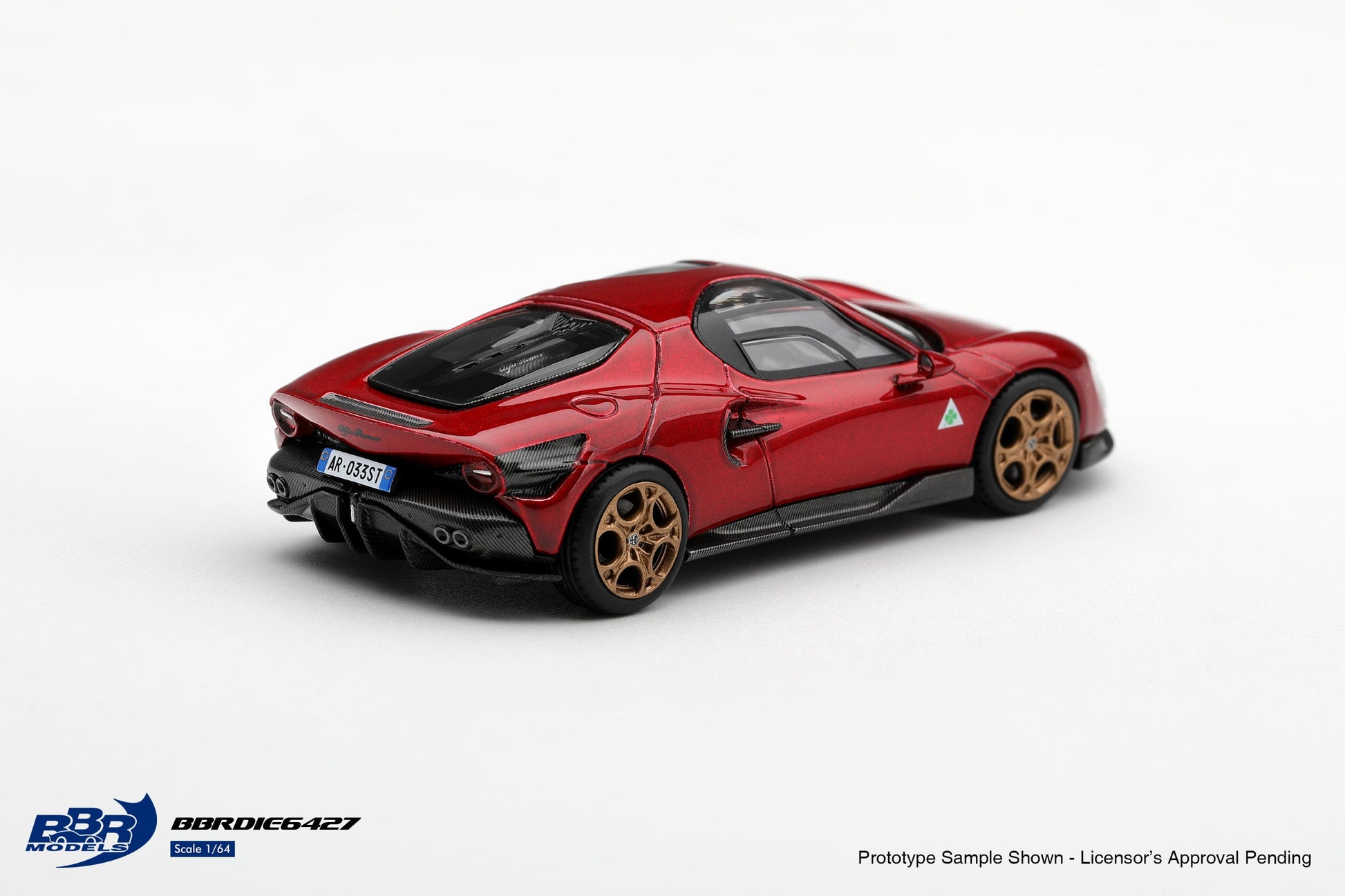 (Pre-order) BBR 1/64 Alfa Romeo 33 Stradale Rosso Villa d'Este Diecast Model Car