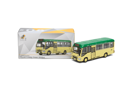 Tiny City TINY08 Die-cast Model Car 1/76 - Toyota Coaster (B70) Green Mini Bus
