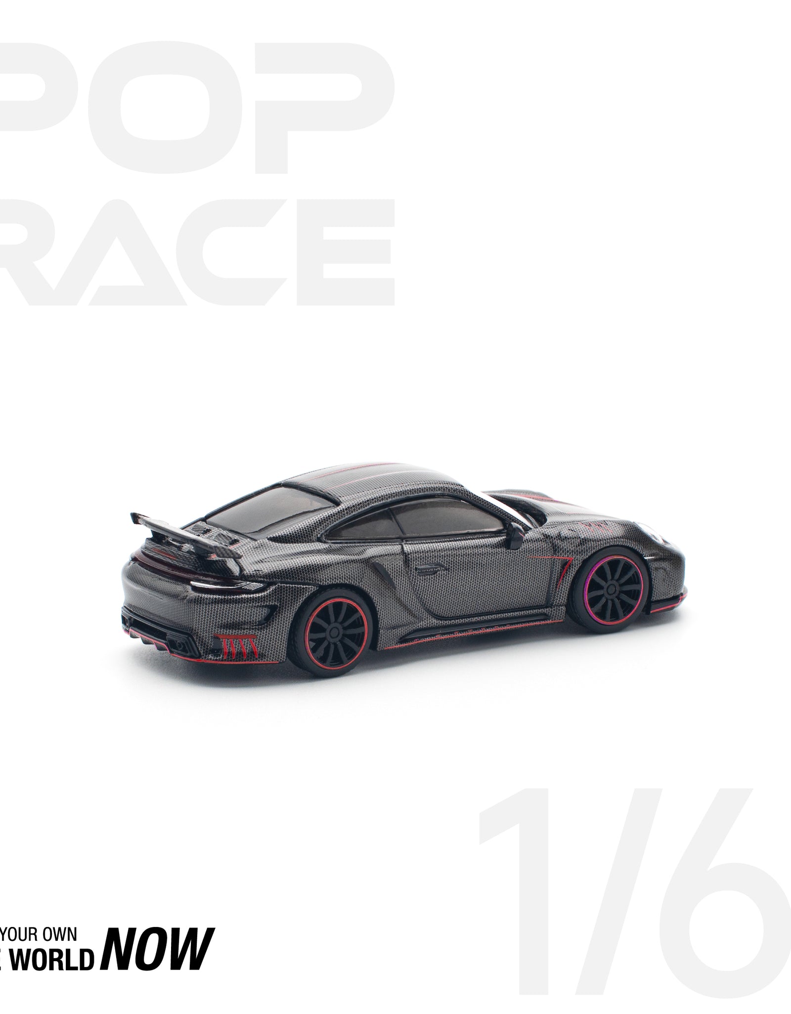 POPRACE 1/64 992 STINGER GTR CARBON EDITION - REDLINE Model Car