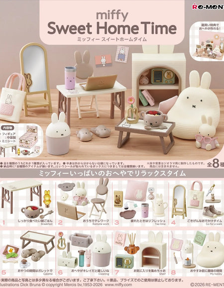 Re-ment Miffy Sweet Home Time Miniature Figures Collectible ( Full set of 8)