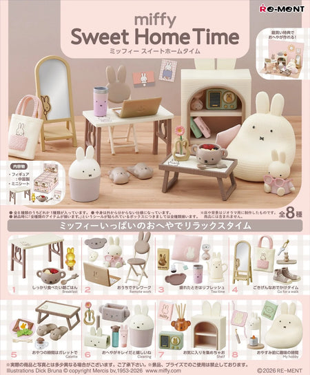 Re-ment Miffy Sweet Home Time Miniature Figures Collectible ( Full set of 8)