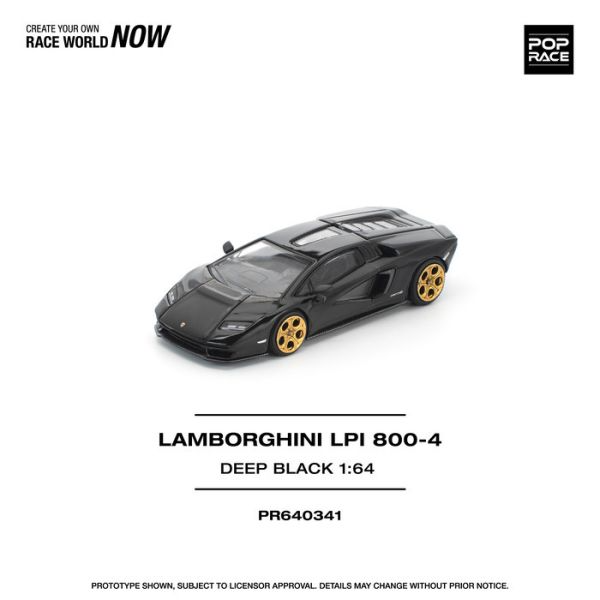 (Pre-order) POPRACE 1/64 LAMBORGHINI COUNTACH LPI 800-4 DEEP BLACK Model Car