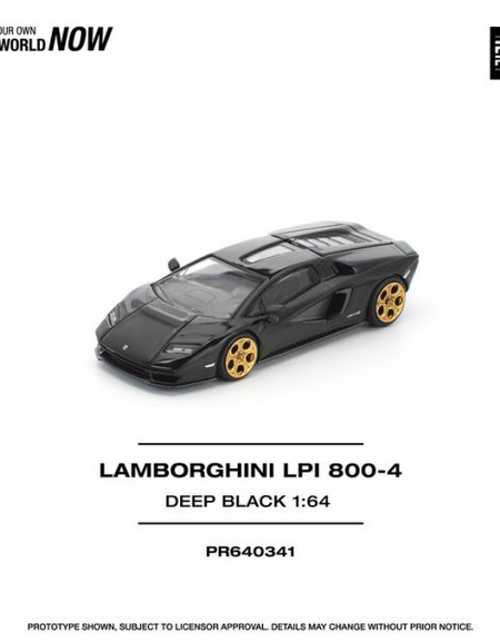 POPRACE 1/64 LAMBORGHINI COUNTACH LPI 800-4 DEEP BLACK Model Car