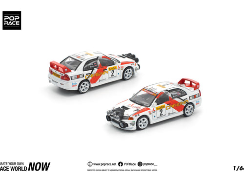 Load image into Gallery viewer, (Pre-order) POPRACE 1/64 MITSUBISHI LANCER EVOLUTION IV - 1998 MONTE CARLO RALLY
