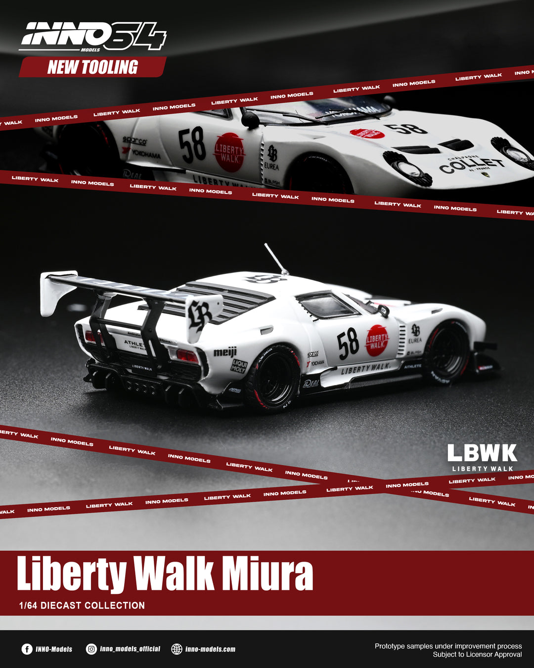 (Pre-order) INNO64 1/64 LB-Silhouette Works Miura GT Diecast Model Car