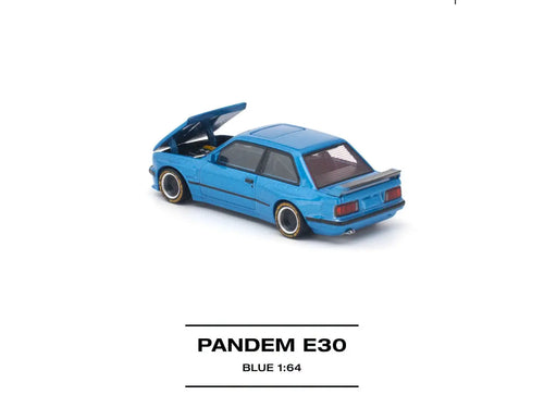 Load image into Gallery viewer, (Pre-order) POPRACE 1/64 - PANDEM E30 BLUE Opening Front Hood Detailed Engine
