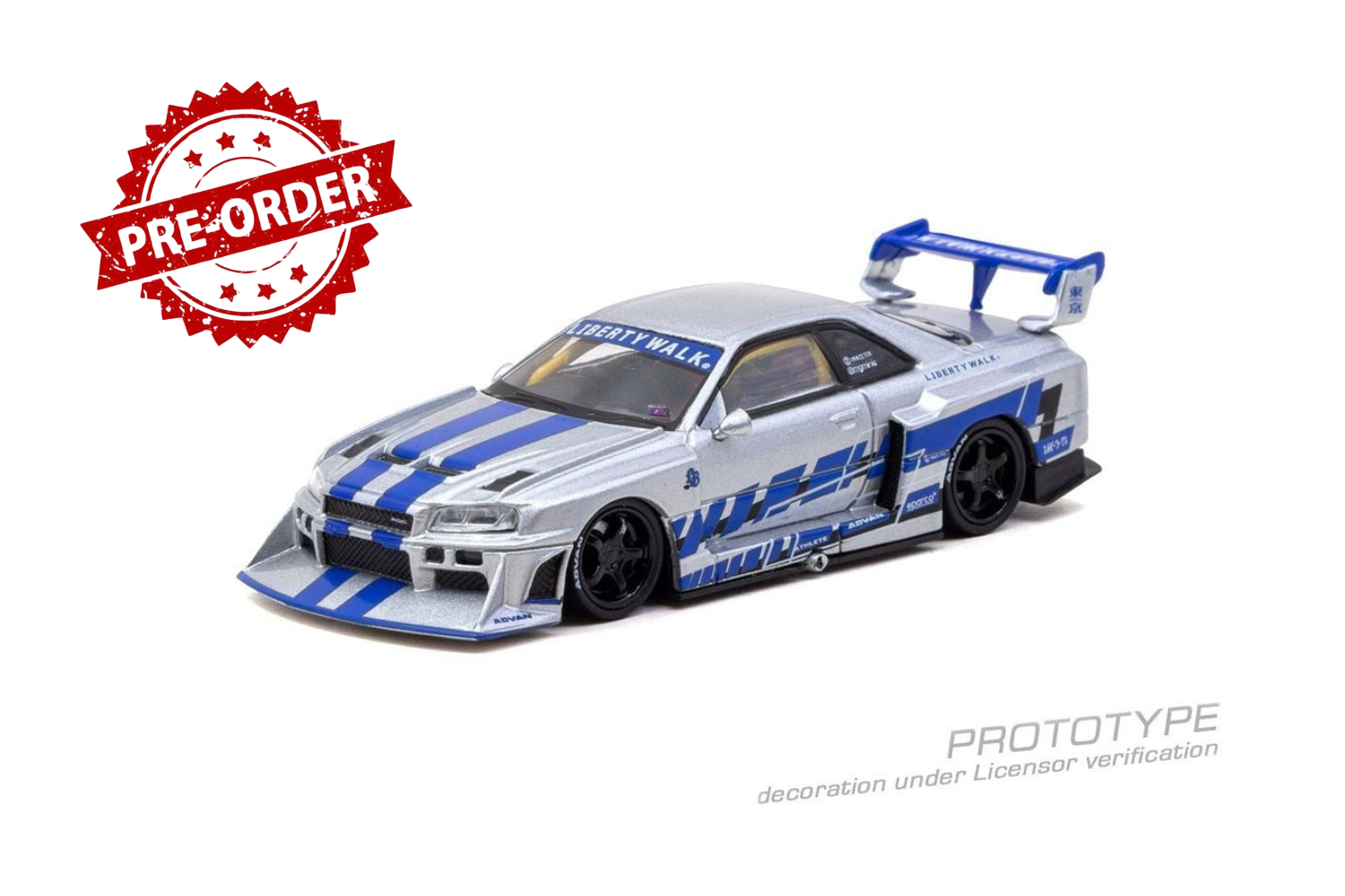 (Pre-order) Tarmac Works 1/64 LB-ER34 Super Silhouette SKYLINE MGMINI Diecast
