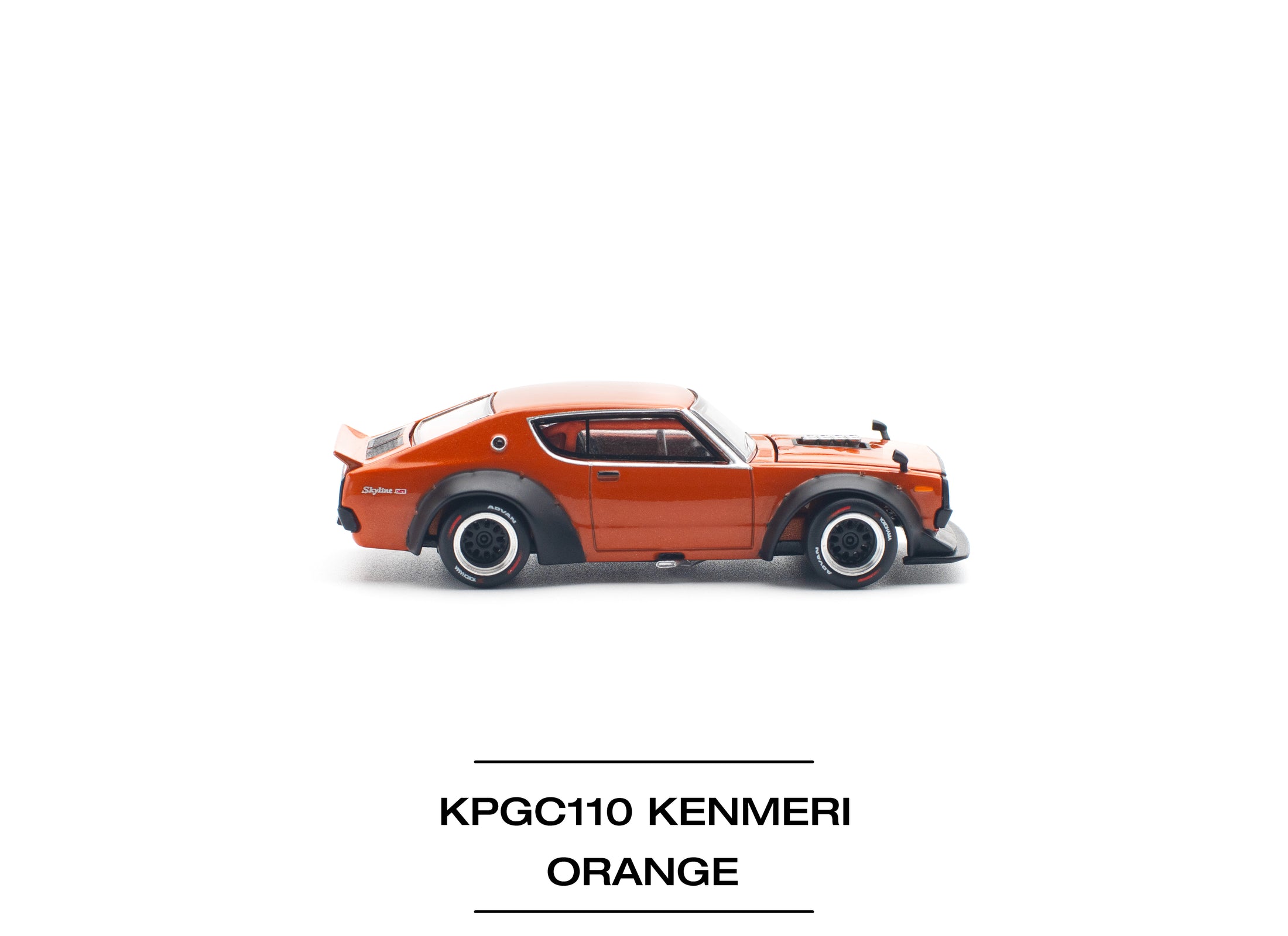 POPRACE 1/64 SKYLINE GT-R V8 DRIFT (KENMERI) ORANGE Model Car