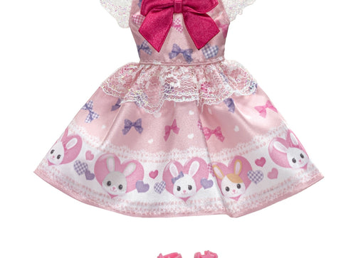 Load image into Gallery viewer, Takara Tomy Licca-chan Dress LW-01 Ribbon Usachan Bunny Rabbit Outfit Clothes

