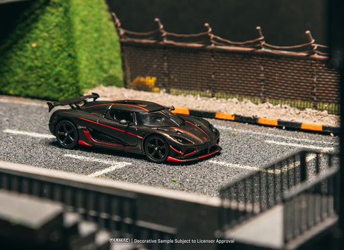 Load image into Gallery viewer, Tarmac Works 1/64 Koenigsegg Agera RS  Black Carbon Fiber / Red Accents
