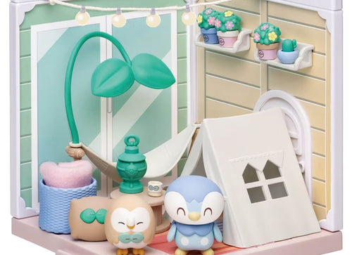 Load image into Gallery viewer, Takara Tomy Pokemon PokePiece House Velamping Terrace Rowlet &amp; Piplup Set
