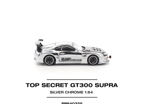 Load image into Gallery viewer, POPRACE 1/64 TOP SECRET GT300 SUPRA - SILVER CHROME Model Car
