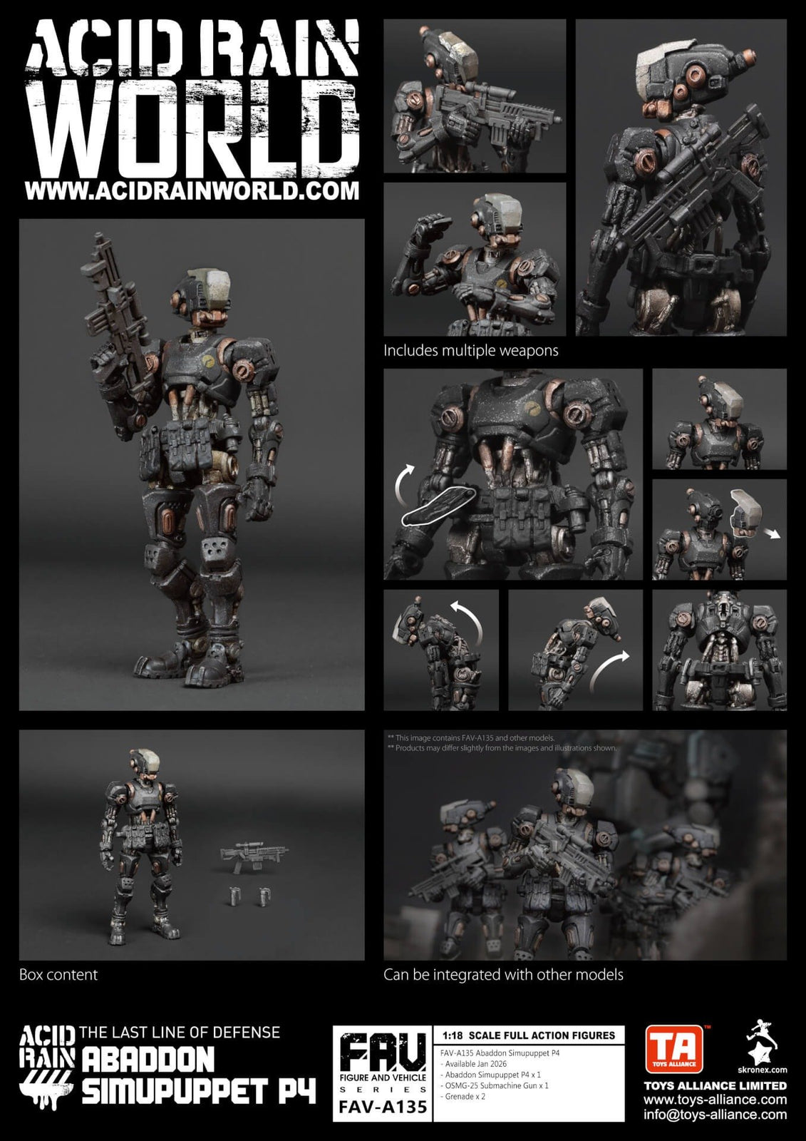 Acid Rain x Toy Alliance FAV-A135 Abaddon Simupuppet P4 Figure Set