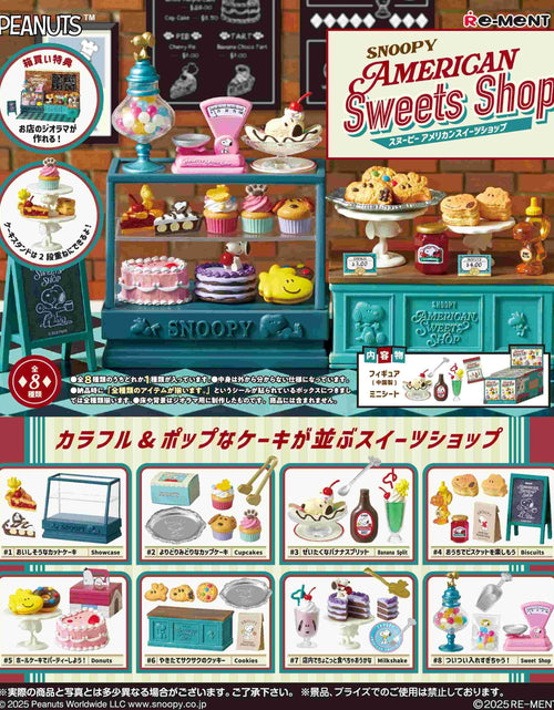 Load image into Gallery viewer, Re-ment Snoopy American Sweets Shop 8pcs Complete Box Full set of 8
