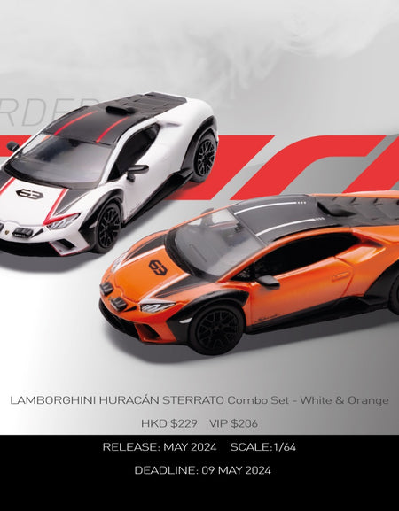 Sparky x TINY 1/64 Lamborghini Huracan Sterrato Combo Car Set - White & Orange