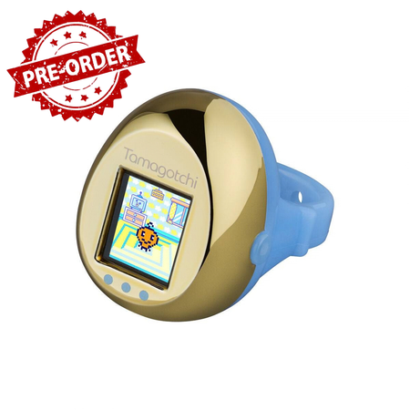 (Pre-order) Bandai Tamagotchi ring - Blue & Metallic Gold Digital Pet Toy