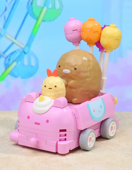 Qman Building Blocks #30489 Sumikko Tonkatsu & Ebifurai no shippos Balloon Car