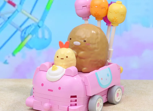 Load image into Gallery viewer, Qman Building Blocks #30489 Sumikko Tonkatsu &amp; Ebifurai no shippos Balloon Car
